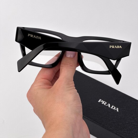 Prada PRA06S Eyeglasses – Black Square Frame  | Model 16K08N - Picture 2 of 9